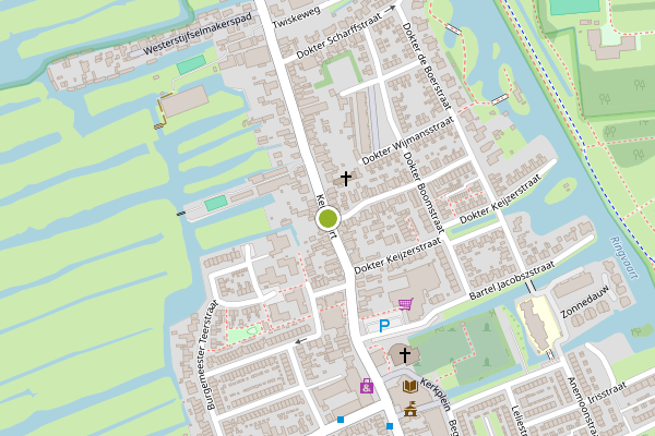 Ambulance-melding op Kerkbuurt, Oostzaan op 4 mei, kaart-overzicht