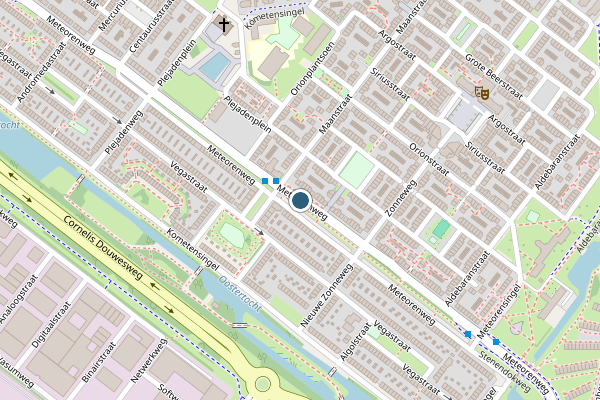 Politie-melding op Meteorenweg, Amsterdam op 16 juni, kaart-overzicht