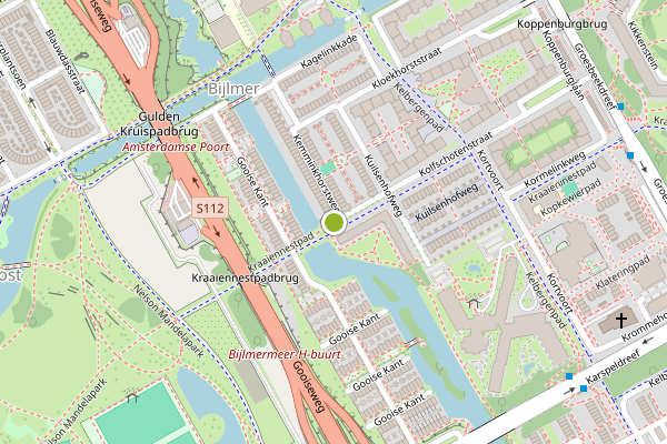 Ambulance-melding op Kolfschotenstraat, Amsterdam op 16 juni, kaart-overzicht