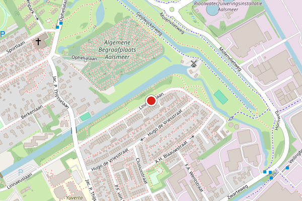 Brandweer-melding op Linnaeuslaan, Aalsmeer op 16 juni, kaart-overzicht