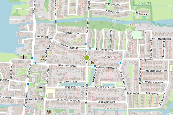Ambulance-melding op Fuutstraat, Landsmeer op 17 juni, kaart-overzicht