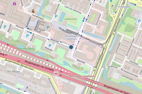 Politie-melding op Meander, Amstelveen op 4 mei, kaart-overzicht