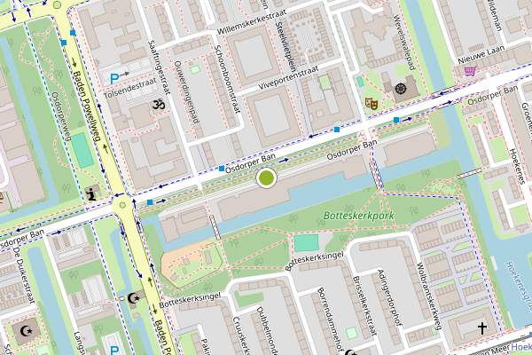 Ambulance-melding op Osdorper Ban, Amsterdam op 4 mei, kaart-overzicht