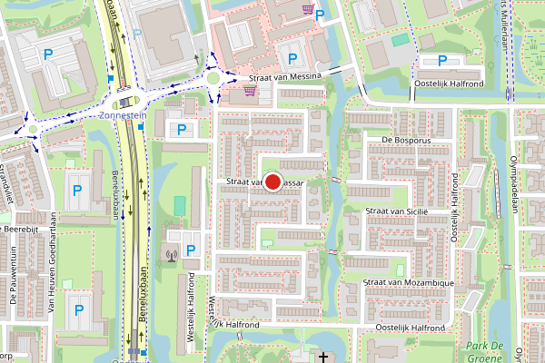 Brandweer-melding op Straat van Makassar, Amstelveen op 17 juni, kaart-overzicht