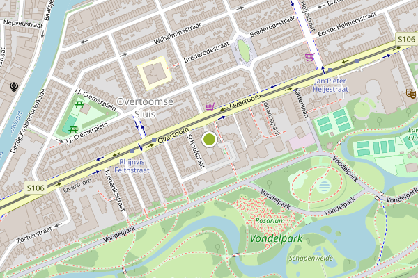 Ambulance-melding op Rijtuigenhof, Amsterdam op 18 juni, kaart-overzicht