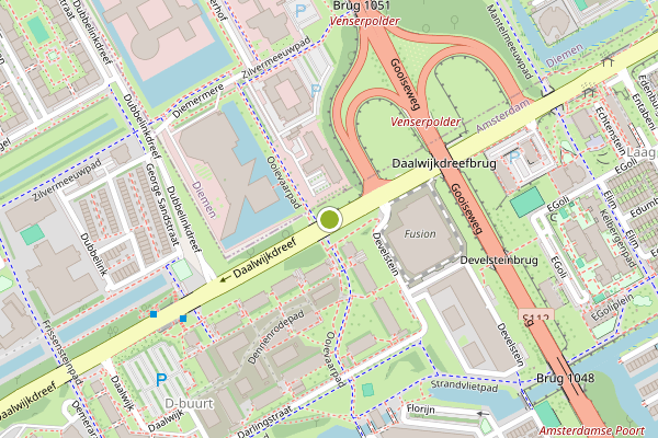 Ambulance-melding op Daalwijkdreef, Amsterdam op 18 juni, kaart-overzicht