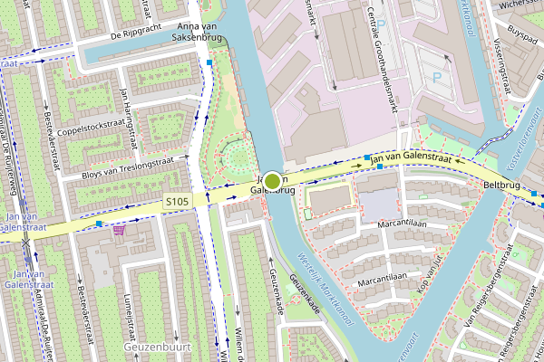 Ambulance-melding op Jan van Galenstraat, Amsterdam op 18 juni, kaart-overzicht