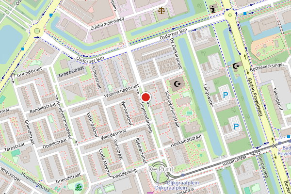 Brandweer-melding op Ingelandenweg, Amsterdam op 18 juni, kaart-overzicht
