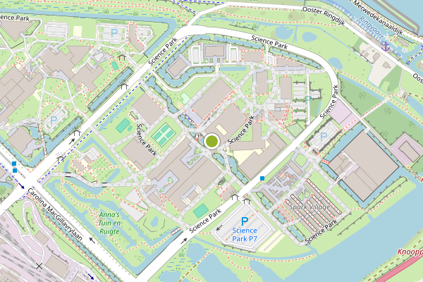 Ambulance-melding op Science Park, Amsterdam op 17 juni, kaart-overzicht