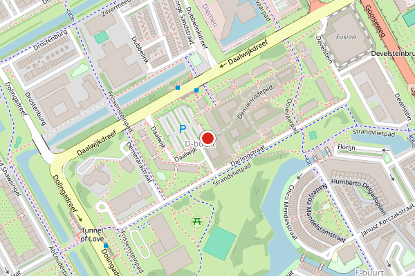 Brandweer-melding op Dennenrodepad, Amsterdam op 18 juni, kaart-overzicht