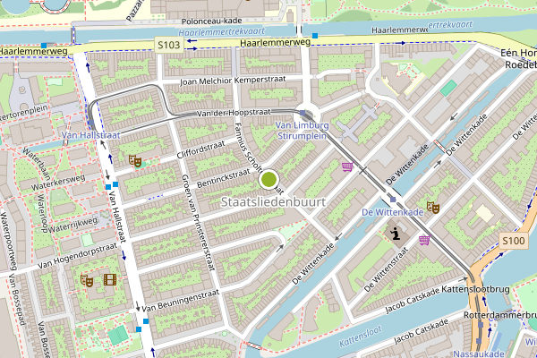 Ambulance-melding op Fannius Scholtenstraat, Amsterdam op 4 mei, kaart-overzicht