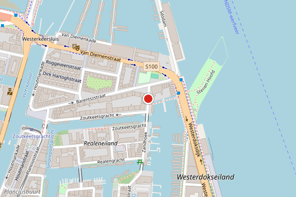 Brandweer-melding op Bokkinghangen, Amsterdam op 4 mei, kaart-overzicht