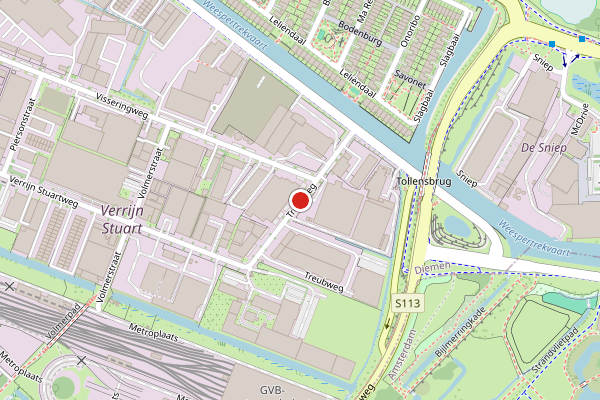 Brandweer-melding op Treubweg, Diemen op 19 juni, kaart-overzicht