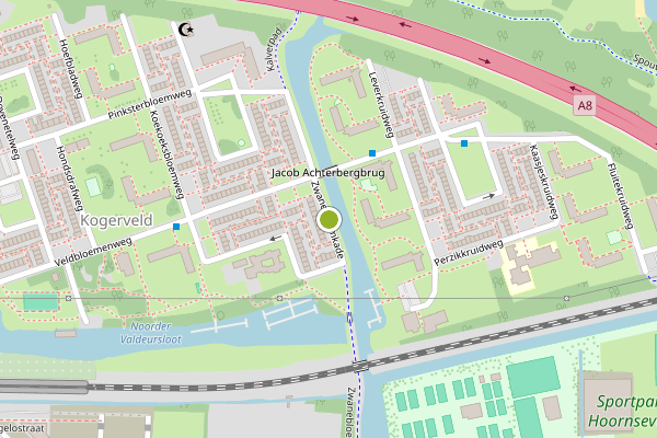 Ambulance-melding op Zwanebloemkade, Zaandam op 18 juni, kaart-overzicht