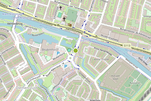 Ambulance-melding op Beukenhorst, Diemen op 19 juni, kaart-overzicht