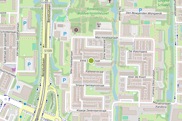 Ambulance-melding op Eline Verestraat, Amstelveen op 20 juni, kaart-overzicht