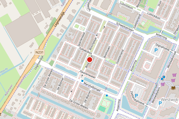 Brandweer-melding op Boschplaat, Amstelveen op 19 juni, kaart-overzicht