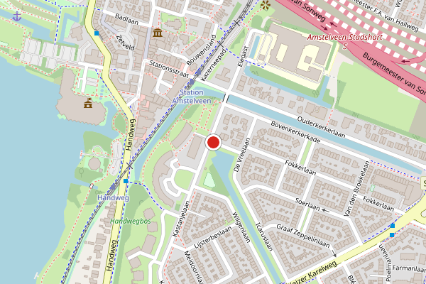 Brandweer-melding op Veenendaalplein, Amstelveen op 19 juni, kaart-overzicht