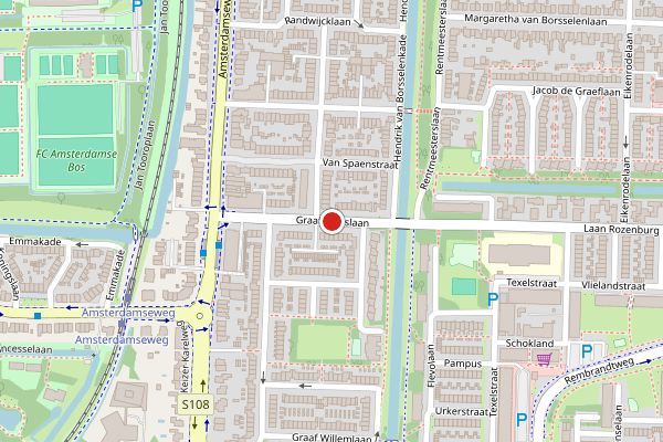 Brandweer-melding op Graaf Florislaan, Amstelveen op 19 juni, kaart-overzicht