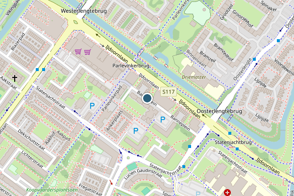 Politie-melding op Banneplein, Amsterdam op 20 juni, kaart-overzicht