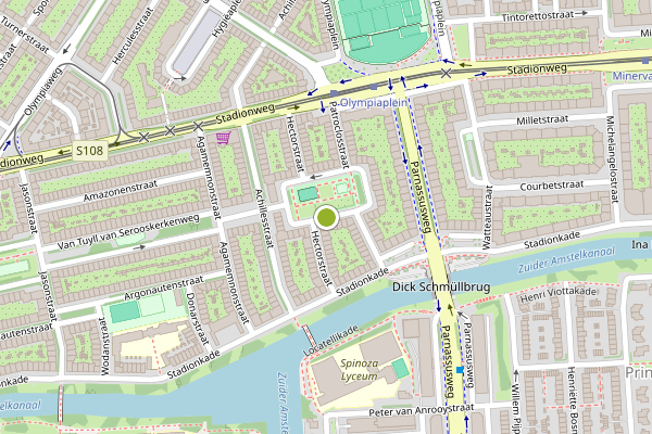Ambulance-melding op Van Tuyll van Serooskerkenplein, Amsterdam op 20 juni, kaart-overzicht