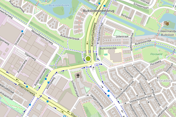 Ambulance-melding op Kamperfoelieweg, Amsterdam op 20 juni, kaart-overzicht