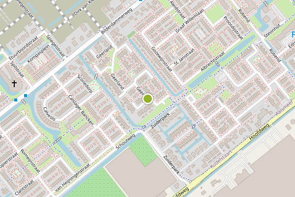 Ambulance-melding op Geerland, Kudelstaart op 20 juni, kaart-overzicht