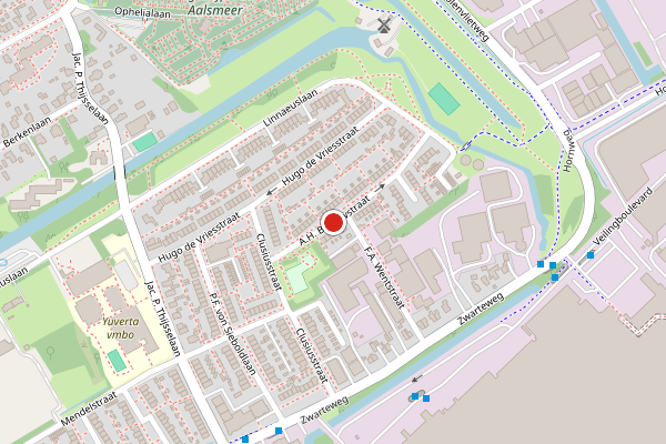 Brandweer-melding op A.H. Blaauwstraat, Aalsmeer op 19 juni, kaart-overzicht