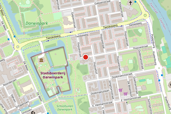 Brandweer-melding op Thijssestraat, Zaandam op 19 juni, kaart-overzicht