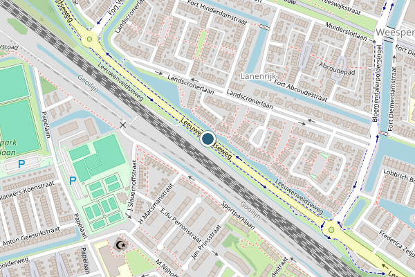 Politie-melding op Leeuwenveldseweg, Weesp op 5 mei, kaart-overzicht