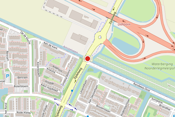 Brandweer-melding op Zijdelweg, Uithoorn op 5 mei, kaart-overzicht