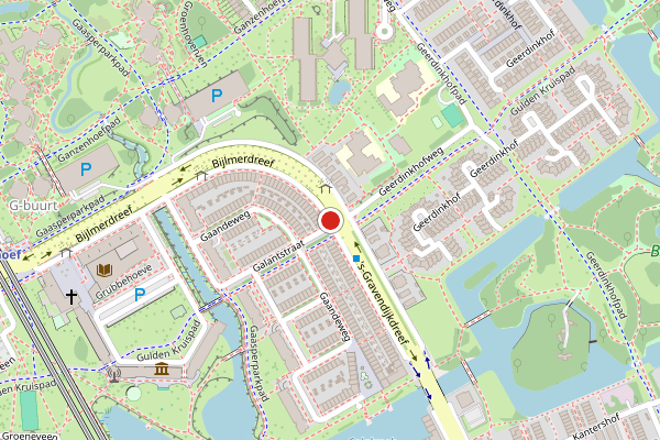Brandweer-melding op Bijlmerdreef, Amsterdam op 20 juni, kaart-overzicht
