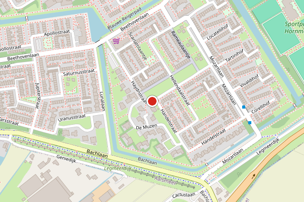 Brandweer-melding op Haydnstraat, Aalsmeer op 20 juni, kaart-overzicht