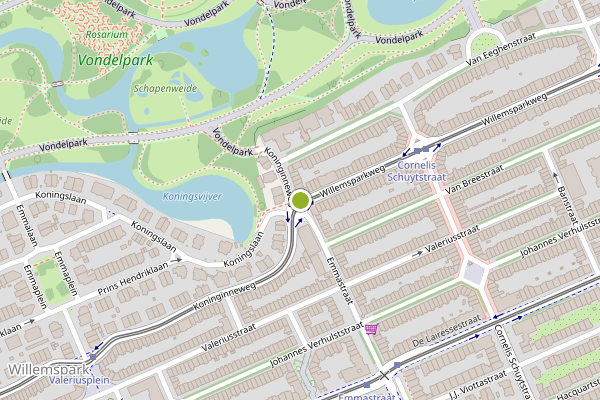 Ambulance-melding op Willemsparkweg, Amsterdam op 20 juni, kaart-overzicht