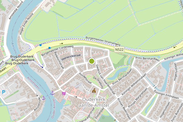 Ambulance-melding op Gijsbrecht van Aemstelstraat, Ouderkerk aan de Amstel op 20 juni, kaart-overzicht