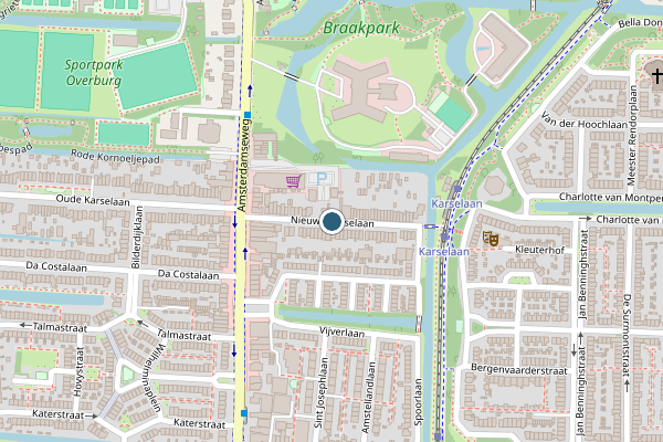Politie-melding op Nieuwe Karselaan, Amstelveen op 21 juni, kaart-overzicht
