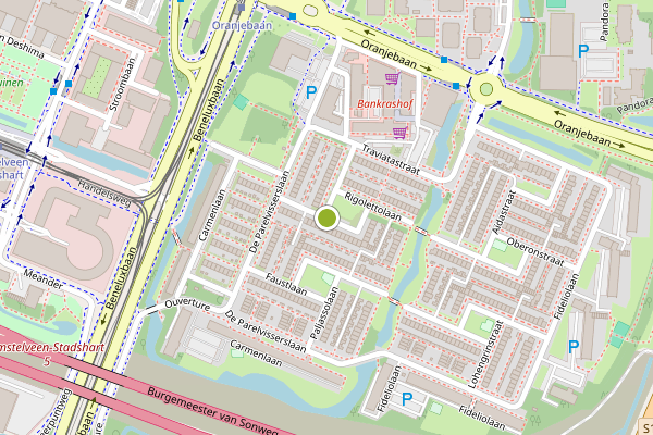 Ambulance-melding op Rigolettolaan, Amstelveen op 20 juni, kaart-overzicht