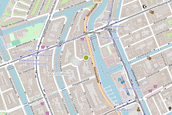 Ambulance-melding op Allard Piersonstraat, Amsterdam op 21 juni, kaart-overzicht