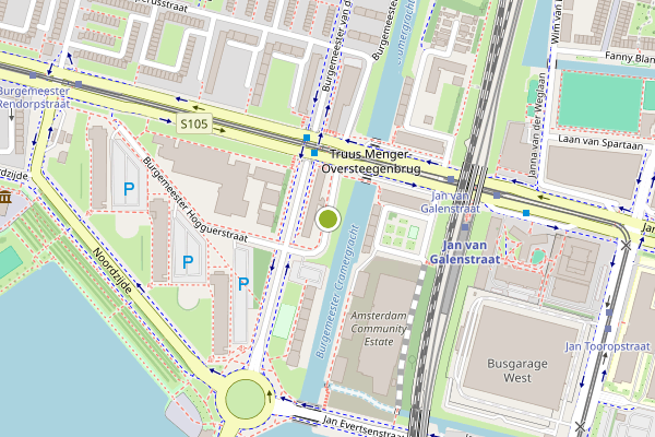 Ambulance-melding op Burgemeester Cramergracht, Amsterdam op 21 juni, kaart-overzicht