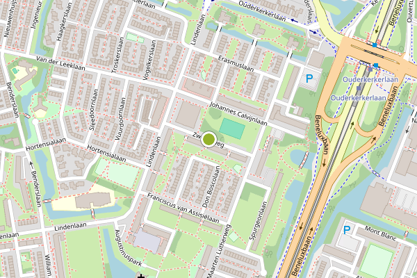 Ambulance-melding op Zwingliweg, Amstelveen op 5 mei, kaart-overzicht