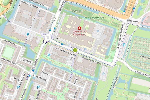 Ambulance-melding op Laan van de Helende Meesters, Amstelveen op 5 mei, kaart-overzicht
