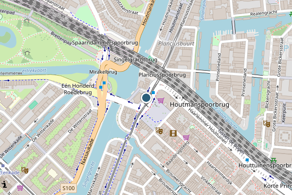 Politie-melding op Haarlemmerplein, Amsterdam op 5 mei, kaart-overzicht