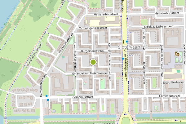 Ambulance-melding op Pieter Borstraat, Amsterdam op 21 juni, kaart-overzicht