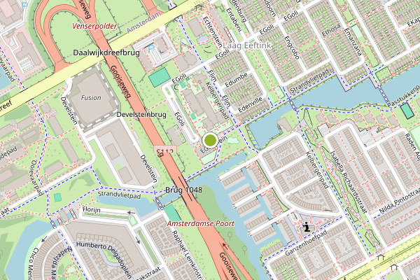 Ambulance-melding op EGoliplein, Amsterdam op 21 juni, kaart-overzicht