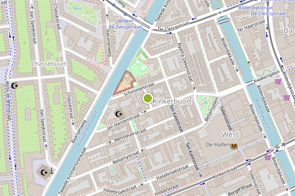 Ambulance-melding op Korte Schimmelstraat, Amsterdam op 21 juni, kaart-overzicht