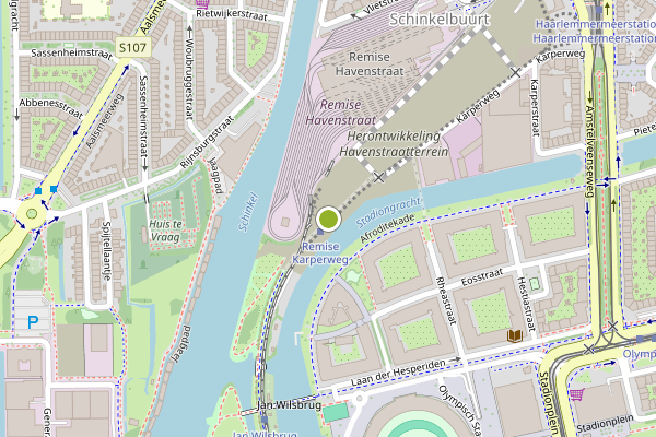 Ambulance-melding op Piet Kranenbergpad, Amsterdam op 5 mei, kaart-overzicht