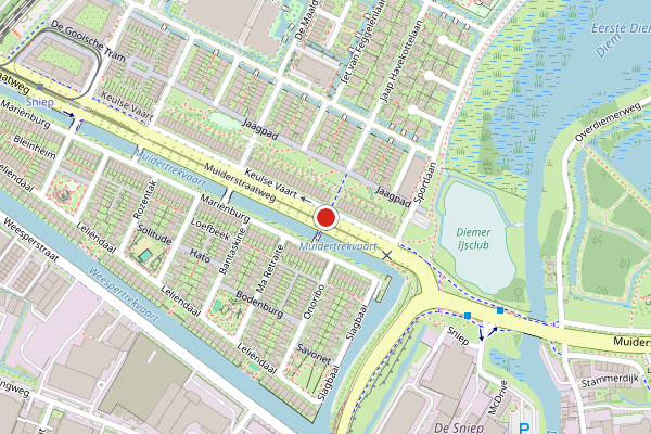Brandweer-melding op Oude Muiderstraatweg, Diemen op 5 mei, kaart-overzicht