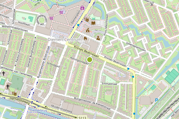 Ambulance-melding op Prinses Margrietstraat, Diemen op 21 juni, kaart-overzicht