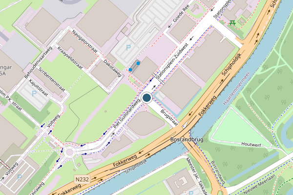 Politie-melding op Brugstraat, Schiphol op 21 juni, kaart-overzicht
