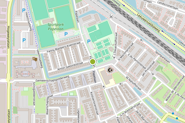 Ambulance-melding op Papelaan, Weesp op 21 juni, kaart-overzicht